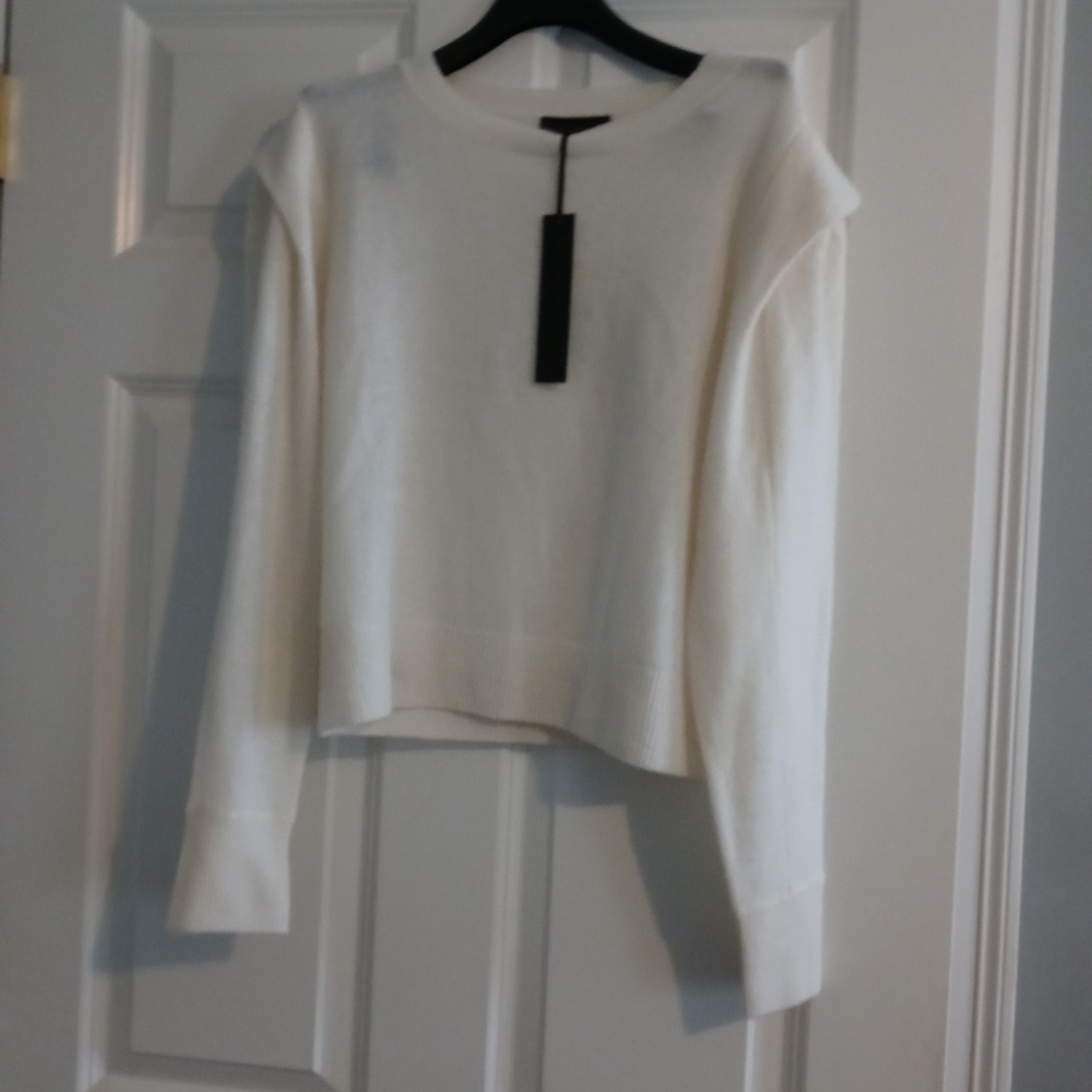 NWT Cashmere HOUSE OF HARLOW 1960 Shoulder Detail Accent Sweater Pullover - Picture 2 of 5